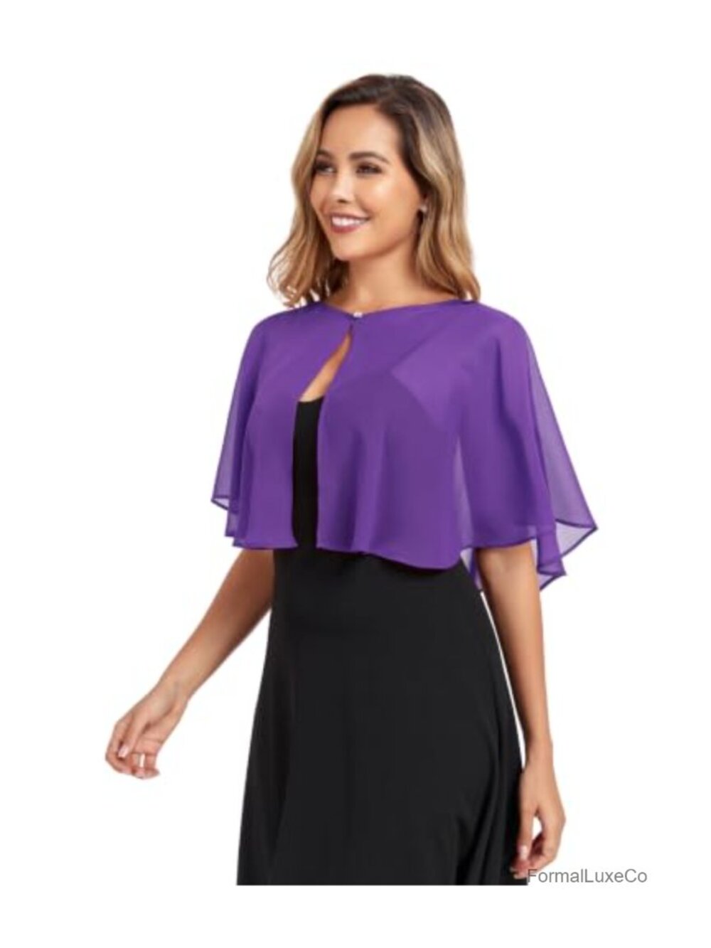 Chiffon Capelet Shawl Wrap for Evening Dress Bridal Wedding